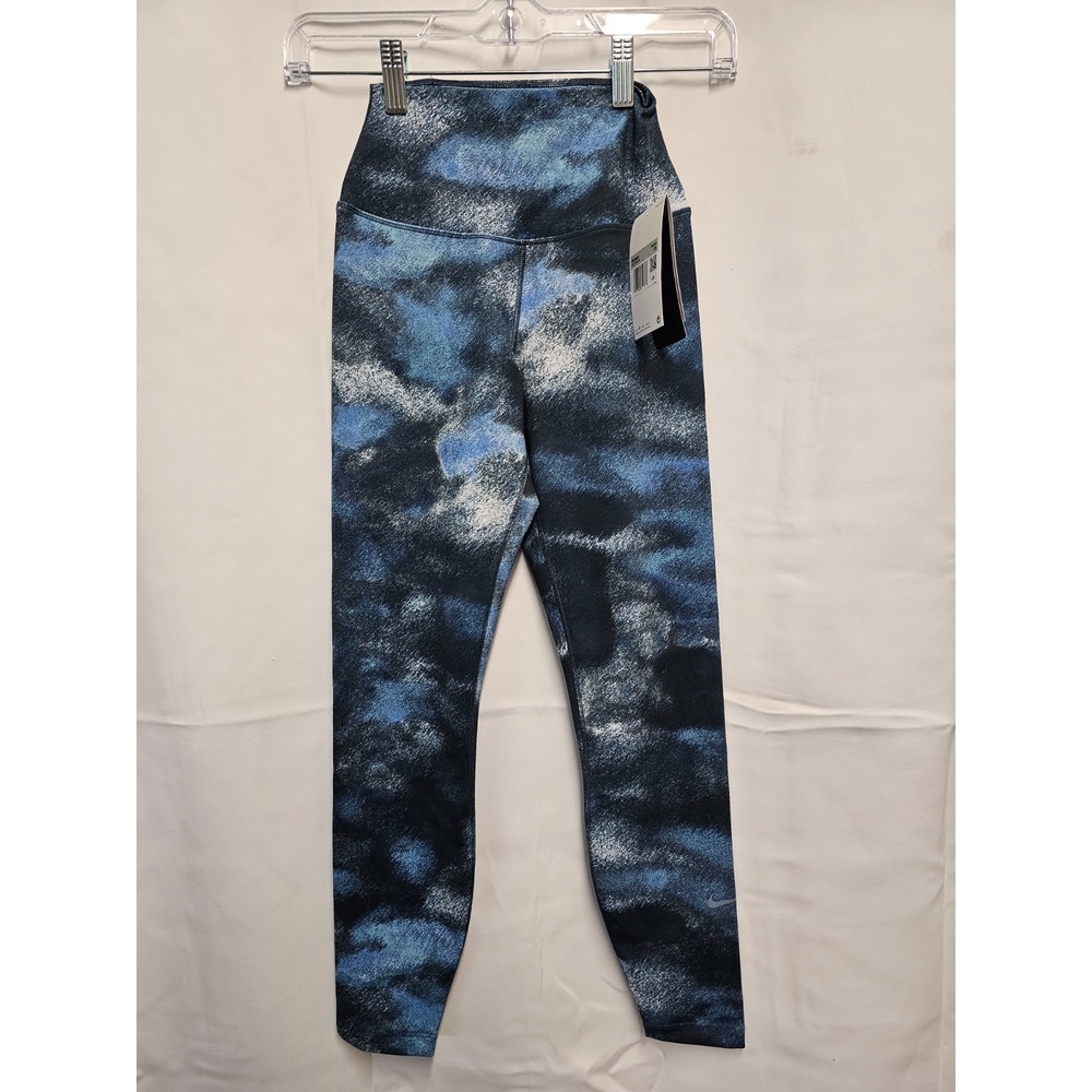 New with tags Nike One Womens Dri-Fit High Rise 7/8 leggings-blue size XS - Picture 2 of 12